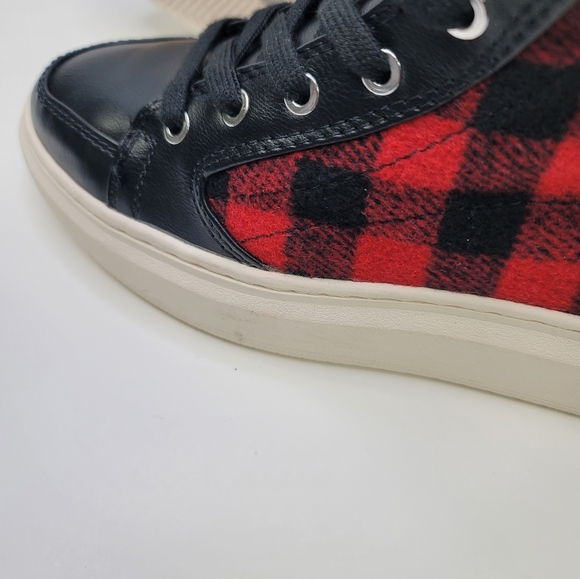 Marc Fisher Fellow Buffalo Plaid & Faux Fur Hi-top sneakers size 6.5 - Picture 8 of 12